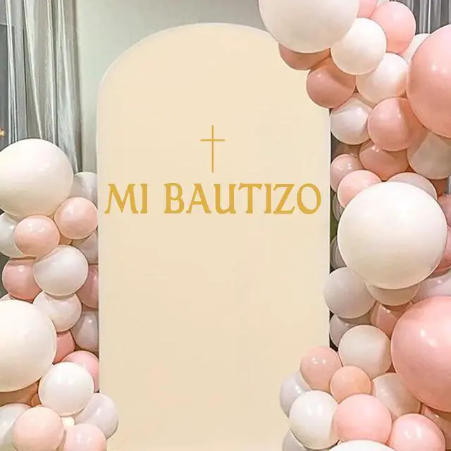 Alt view image 3 of 7 - Mi Bautizo Wall Decal,Cross Baptism First Communion Party DecorMi Bautizo Balloon Arch Backdrop Wall Sticker,for Baby Shower Baptism First Communion Party Decor (Cross Baptism Wall Sticker)
