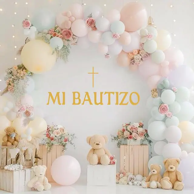 Alt view image 4 of 7 - Mi Bautizo Wall Decal,Cross Baptism First Communion Party DecorMi Bautizo Balloon Arch Backdrop Wall Sticker,for Baby Shower Baptism First Communion Party Decor (Cross Baptism Wall Sticker)
