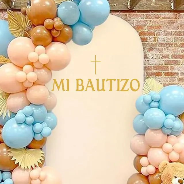 Alt view image 5 of 7 - Mi Bautizo Wall Decal,Cross Baptism First Communion Party DecorMi Bautizo Balloon Arch Backdrop Wall Sticker,for Baby Shower Baptism First Communion Party Decor (Cross Baptism Wall Sticker)