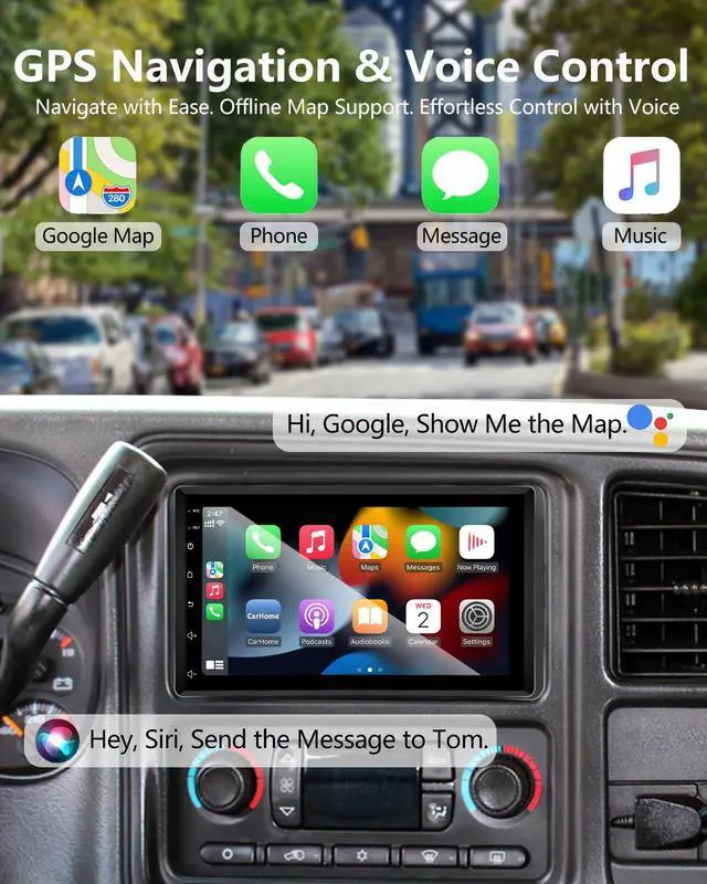 Alt view image 5 of 7 - Car Radio for Chevy Silverado Tahoe Colorado SSR (2003-2006) with CarPlay | For GMC Yukon Sierra/Hummer H2 (2003-2006), Support Android Auto Bluetooth WiFi Rearview Camera/Fit Bose System GPS CANbus