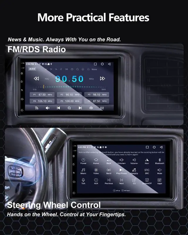 Alt view image 7 of 7 - Car Radio for Chevy Silverado Tahoe Colorado SSR (2003-2006) with CarPlay | For GMC Yukon Sierra/Hummer H2 (2003-2006), Support Android Auto Bluetooth WiFi Rearview Camera/Fit Bose System GPS CANbus