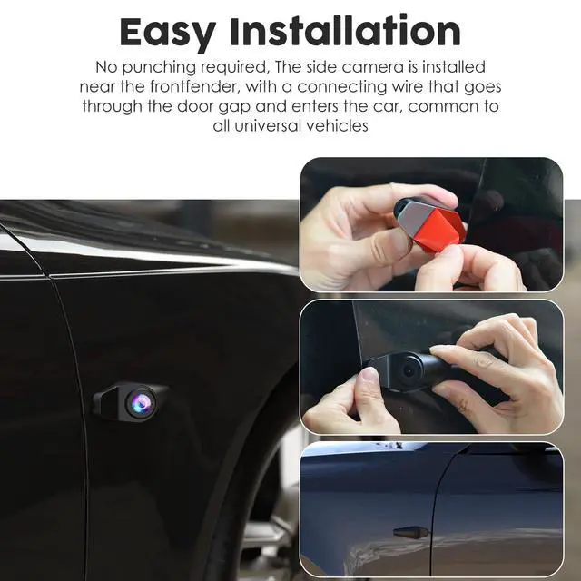 Alt view image 5 of 7 - 4 Channel 360° Dash Cam Detached Side Cameras, 4" Touch Screen | Front Rear Left Right Detached Cameras, GPS, 5G WiFi, Night Vision, Parking Mode, G-Sensor, APP Control, 128GB Card Included