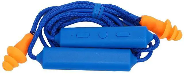 Alt view image 2 of 6 - Bluetooth Earplug Headphones, Neckband Wireless Earbuds Earplug, IPX5 Water Proof 200mAh Rechargeable, for Construction Site Workshop (Blue)