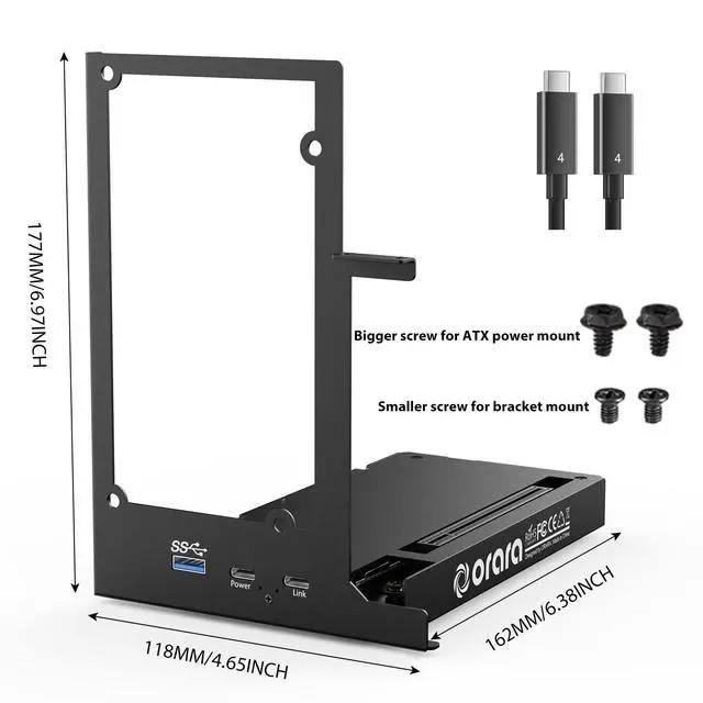 Alt view image 7 of 7 - External GPU Dock Station, Mini eGPU Enclosure Only Compatible with Thunderbolt 3/4,USB4 40Gbps Graphics Card Dock Compatible with NVIDIA/AMD PCIe, PD 85W, Daisy Chain, DC/ATX/SFX/Flex Support