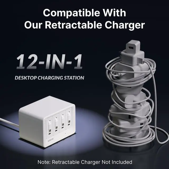 Alt view image 3 of 7 - 8-in-1 Power Strip with Multiple Outlets,1020J Desktop Charging Station with 8 AC for Home Office, 3.28ft Heavy Duty Extension Cord with Flat Plug, White