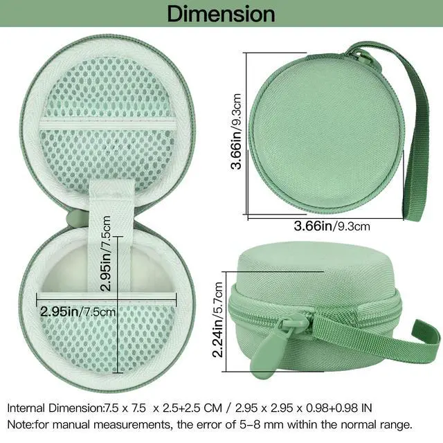 Alt view image 5 of 7 - Hard Case for Anker Soundcore Sleep A30/A20 Earbuds,Mint Green | EVA Hard Shell, Mesh Pocket Accessory Storage, Impact Resistant Protection, Travel-Ready Portable, Protective Case Only