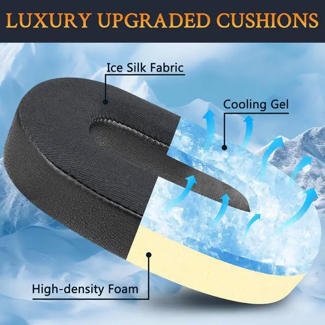 Alt view image 3 of 6 - Cooling Earpads for B&W PX8/PX7 S2/PX7 S2e (Not Fit PX7) - Black | for Bowers & Wilkins PX8/PX7 S2/S2e Headphones