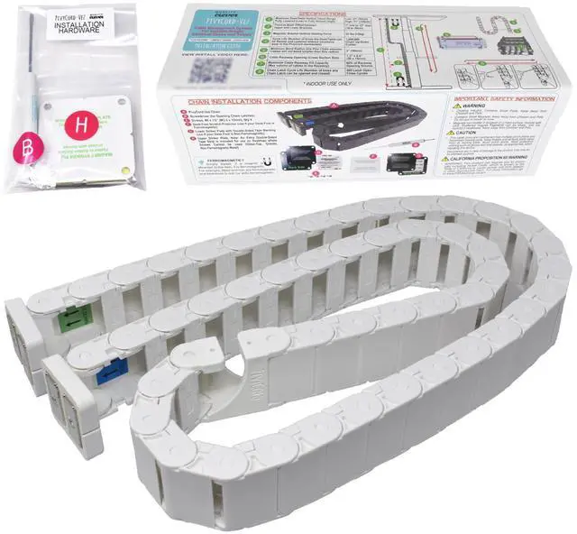 Alt view image 3 of 7 - PivyCord-Vez Flex Chain Raceway Cable Management Solution for Sit-Stand Variable Height Desks, Flexible Cable Raceway to Hide, Organize and Protect Wires and Cables, White