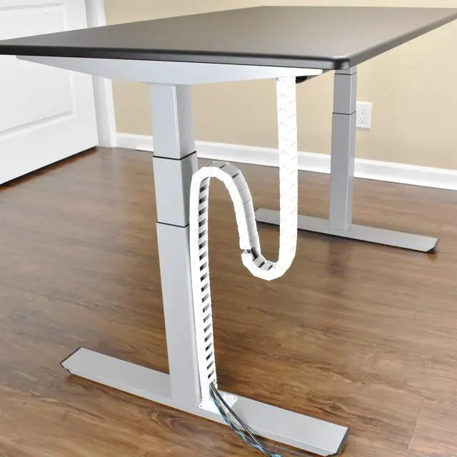 Alt view image 2 of 7 - PivyCord-Vez Flex Chain Raceway Cable Management Solution for Sit-Stand Variable Height Desks, Flexible Cable Raceway to Hide, Organize and Protect Wires and Cables, White