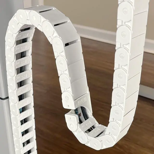 Alt view image 6 of 7 - PivyCord-Vez Flex Chain Raceway Cable Management Solution for Sit-Stand Variable Height Desks, Flexible Cable Raceway to Hide, Organize and Protect Wires and Cables, White
