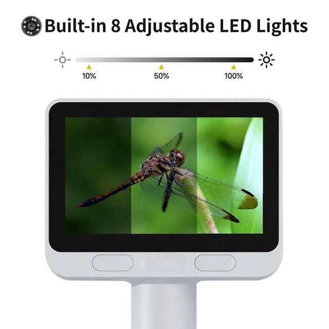 Alt view image 4 of 7 - Microscope for Kids, Kids Microscope with 4.0" IPS Screen, Portable Digital Pocket Microscope for Kids 8-12, Miniscope Kids Compatible with iPhone Android Computer