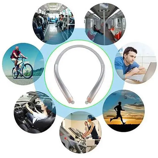 Alt view image 2 of 6 - Neckband Sports Earphones, Retractable Wire, Call Reminder, CVC 6.0 Mic, Active Noise Cancelling, Bluetooth 5.0, IPX5 Waterproof, Flexible Ergonomic Design for Running GymBlack