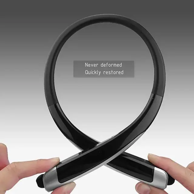 Alt view image 5 of 6 - Neckband Sports Earphones, Retractable Wire, Call Reminder, CVC 6.0 Mic, Active Noise Cancelling, Bluetooth 5.0, IPX5 Waterproof, Flexible Ergonomic Design for Running GymBlack