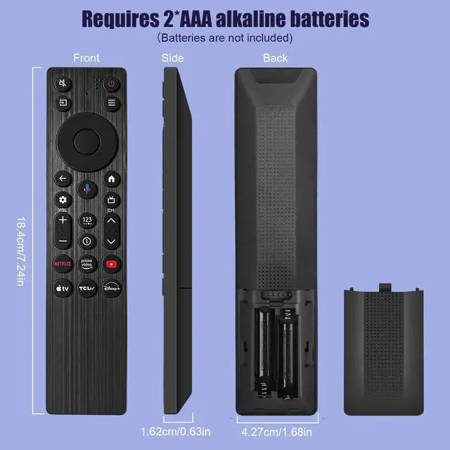 Alt view image 7 of 7 - (Pack of 2) RC923A FMB1 Remote Control Replacement Compatible for TCL Smart TV QLED QLED Mini Google TV's, Series Q77K QM6KQM5KNo Voice