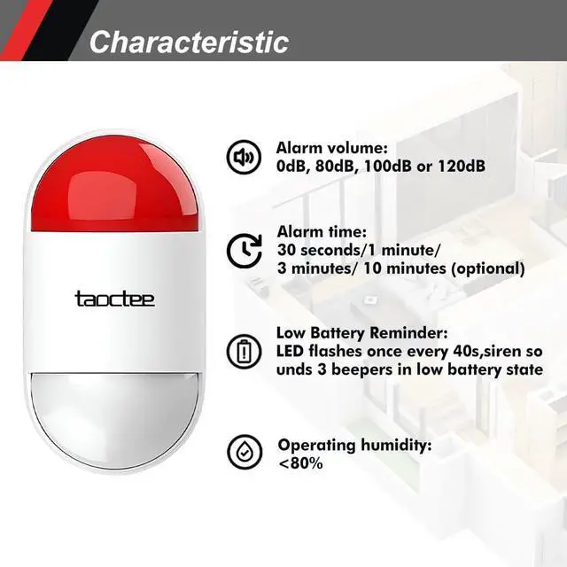 Alt view image 3 of 6 - Panic Button Alarm Remote Siren Emergency Alert System for Elderly | Lightweight and Compact Button with Lanyard,Panic Alarm for Security Strobe Siren for House Office Business Shop(Battery/USB)