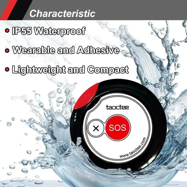 Alt view image 4 of 6 - Panic Button Alarm Remote Siren Emergency Alert System for Elderly | Lightweight and Compact Button with Lanyard,Panic Alarm for Security Strobe Siren for House Office Business Shop(Battery/USB)