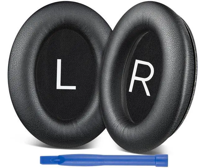 Main image of Replacement Earpads for Bose QuietComfort 45 (QC45)/QuietComfort SE (QC SE)/Quiet Comfort Wireless Over-Ear Headphones, Ear Pads Cushions with Gentler Protein Leather - Black