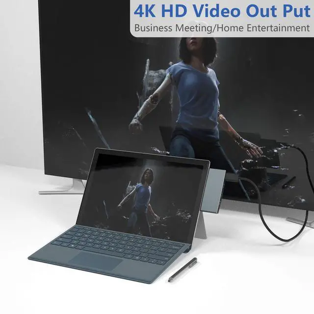 Alt view image 7 of 7 - Surface Pro 6/ Pro 5/ Pro 4 Docking Station USB Hub, Surface Pro Docking Station with 4K HDMI, 3X USB3.0 Ports, SD/TF Card Reader, Accessories for Microsoft Surface Pro 4/5/6