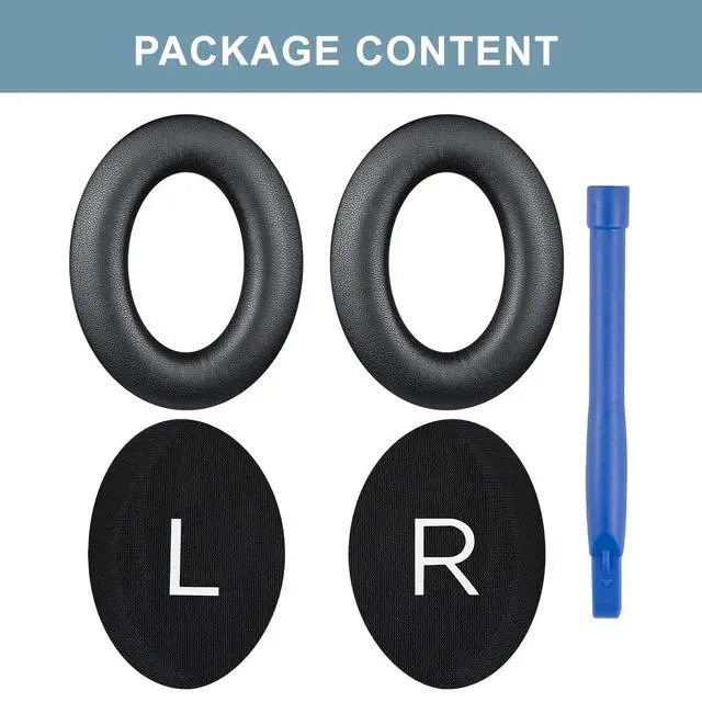Alt view image 5 of 7 - Replacement Earpads for Bose QuietComfort 45 (QC45)/QuietComfort SE (QC SE)/Quiet Comfort Wireless Over-Ear Headphones, Ear Pads Cushions with Gentler Protein Leather - Black