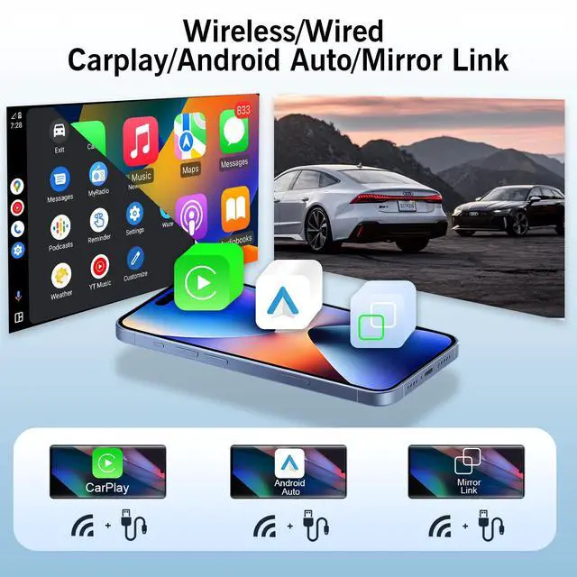 Alt view image 3 of 7 - 8 Core 4G+32G Android 14 Car Radio Stereo for Chevy Silverado 2007-2012 | 8" HD Touchscreen Car Radio Stereo, Wireless CarPlay & Android Auto, SWC, AM/FM/RDS, 32 EQ, 1080P backup camera