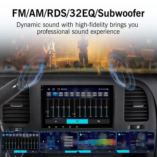 Alt view image 5 of 7 - 8 Core 4G+32G Android 14 Car Radio Stereo for Chevy Silverado 2007-2012 | 8" HD Touchscreen Car Radio Stereo, Wireless CarPlay & Android Auto, SWC, AM/FM/RDS, 32 EQ, 1080P backup camera