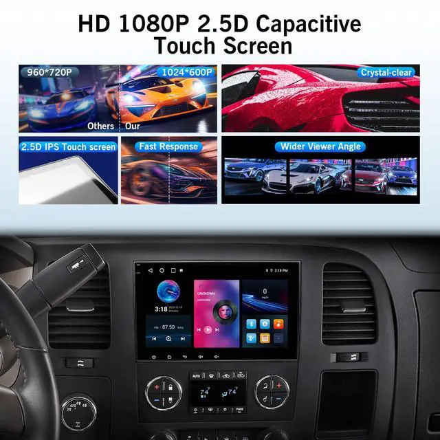Alt view image 6 of 7 - 8 Core 4G+32G Android 14 Car Radio Stereo for Chevy Silverado 2007-2012 | 8" HD Touchscreen Car Radio Stereo, Wireless CarPlay & Android Auto, SWC, AM/FM/RDS, 32 EQ, 1080P backup camera
