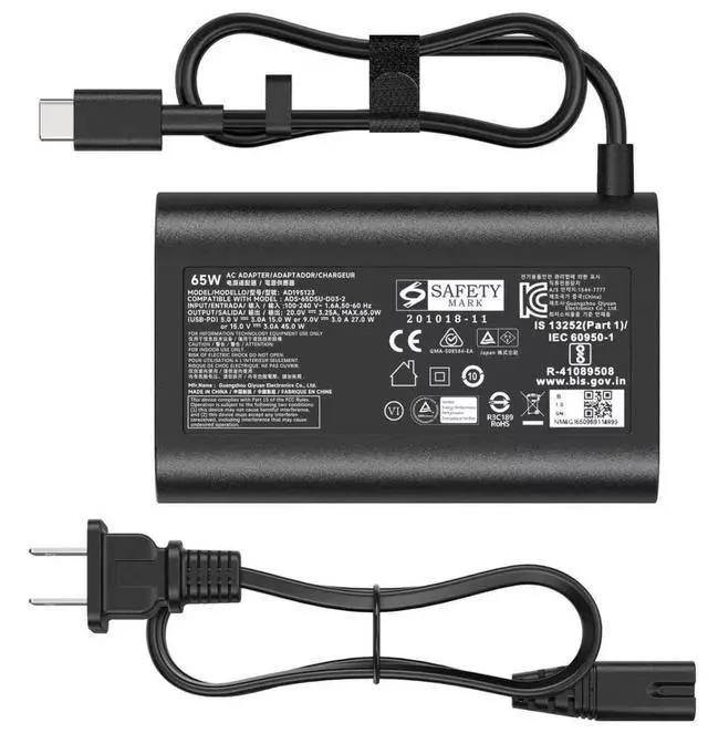 Main image of 65W USB C Laptop Charger Compatible with LG Gram 14 15 16 17 Series, 17Z90N 16Z90P 15Z90N 14Z90P Superslim 15Z90RT 20V 3.25A Type C Power Adapter Replacement Laptop Power Cord Supply
