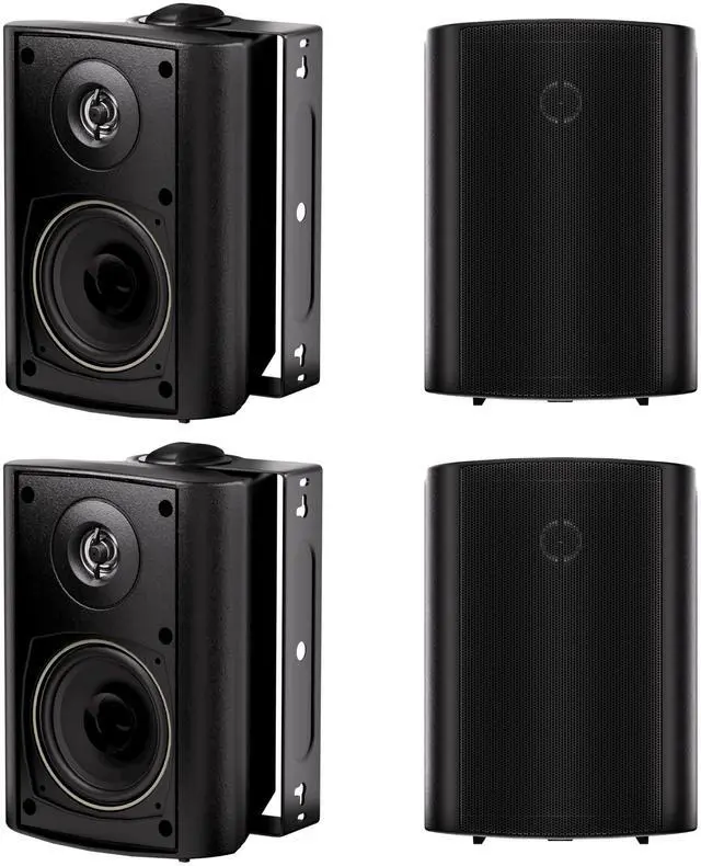 Main image of 4 Inch Outdoor Speakers with Bluetooth 4 Channel Amplifier for Indoor Outdoor Patio,Deck, Waterproof Wall Mount System (4 Speakers)
