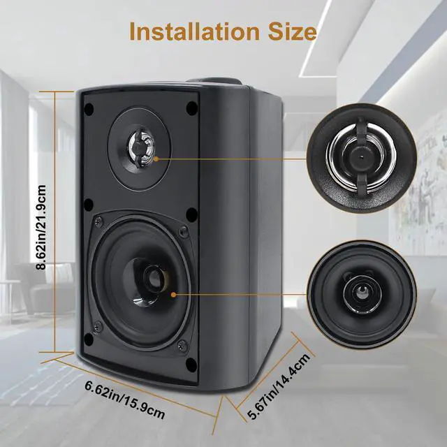 Alt view image 5 of 7 - 4 Inch Outdoor Speakers with Bluetooth 4 Channel Amplifier for Indoor Outdoor Patio,Deck, Waterproof Wall Mount System (4 Speakers)