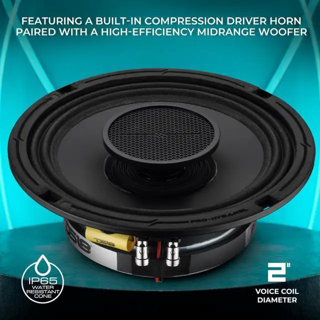 Alt view image 3 of 7 - PRO-HY8.4MSL 8 Inches Shallow Hybrid Mid-Range Car Audio Loudspeaker with Built-in Driver and Grill Included 400W Max 200W RMS 4 Ohms (1 Speaker)