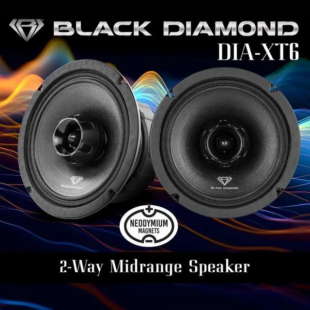 Alt view image 2 of 7 - Dia-XT6 6.5" 2-Ways MidRange Loudspeaker with Built-in Bullet Tweeter 4-Ohm 450 Watts (1 Speaker)