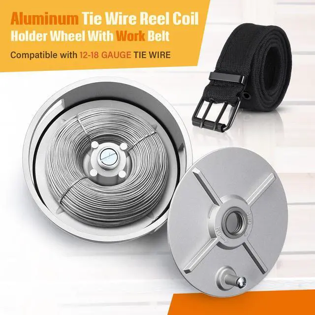Alt view image 3 of 6 - Aluminum Rebar Tie Wire Reel with Belt, 6.25" Wire Dispenser Holder for Ironworker, Electrician and Concrete Contractor, Lightweight Belt Mounted Coil Tool for Left Right Hand Use(Silver)