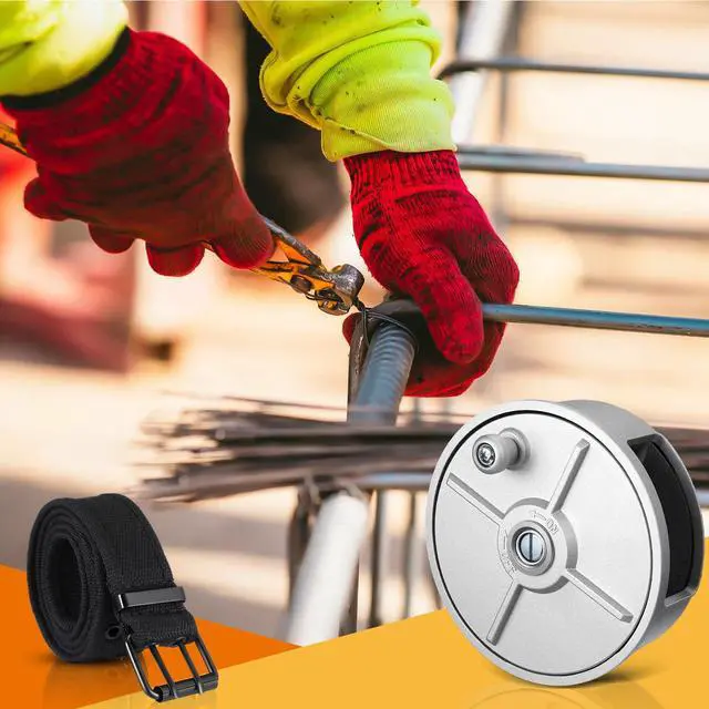 Alt view image 6 of 6 - Aluminum Rebar Tie Wire Reel with Belt, 6.25" Wire Dispenser Holder for Ironworker, Electrician and Concrete Contractor, Lightweight Belt Mounted Coil Tool for Left Right Hand Use(Silver)
