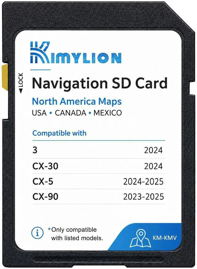 Main image of Navigation SD Card KMV666EZ1C for Select Mazda CX-5/CX-90, USA/CAN/MEX | For Mazda 3/CX-30 2024, CX-5 2024-2025 and CX-90 2023-2025; Offline Navigation, Plug & Play, HUD Support