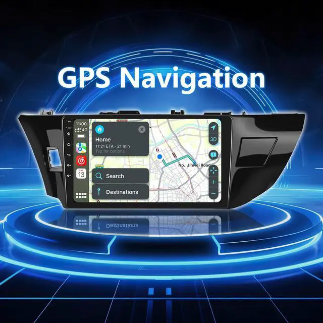 Alt view image 7 of 7 - Android 13 Car Stereo Radio 10 Inch for Toyota Corolla 2014-2016 | Wireless Carplay&Android Auto Head Uni Touchscreen Bluetooth Navigation,FM Radio,Mirror Link,Backup Camera