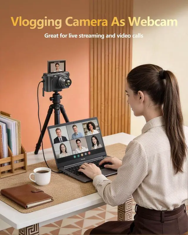 Alt view image 6 of 7 - 4K Digital Camera for Photography with 24X Optical Zoom & WiFi Vlog Cameras | 88MP Autofocus Vlogging Camera for YouTube with 3" 180° Flip Screen, 2 Batteries & Shoulder Strap, Black