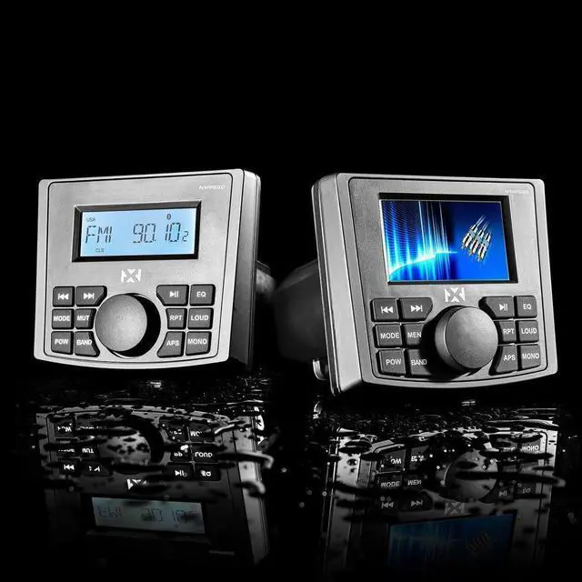 Alt view image 6 of 7 - NMPS20 Gauge Style Marine Stereo | With Bluetooth and a Digital LED Backlit LCD Display - Perfect for Boats, UTVs, & ATVs