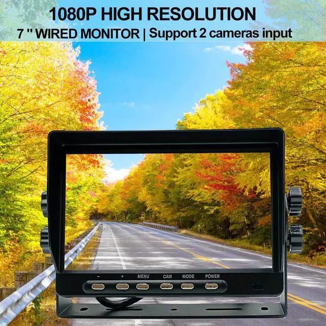 Alt view image 2 of 7 - AHD 1080P 7" Wired Monitor Rear View Backup Night Vision Camera System, Waterproof IP 69K Camera for Agriculture Farm Tractor, Box Truck, Forklift, Heavy Equipment, Excavator, Skid Steer