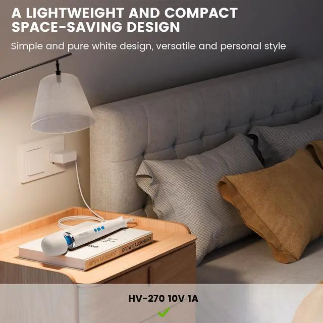 Alt view image 3 of 6 - HV270 Charger Cord Replacement Compatible with Hitachi Magic Wand | Power Adapter for HV-270 - 10V Charging Cord for Rechargeable Cordless Massager-White(ONLY for HV 270)
