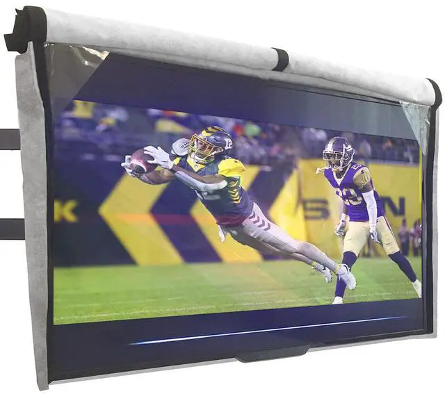 Main image of Outdoor TV Cover 40, 42, 43 inch - WITH FRONT FLAP - Weatherproof, Waterproof protection, Soft Interior, With Bottom cover - Gray