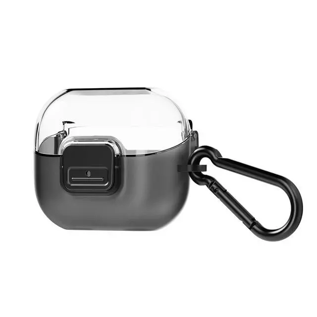 Alt view image 4 of 5 - Galaxy Buds 3/Buds 3 Pro Clip Case with Carabiner, Hard Shell Earbud Protection, Secure Snap Closure, Clips to Bag, Belt Loop, US Version, GP-FPR630HICBW, Transparent