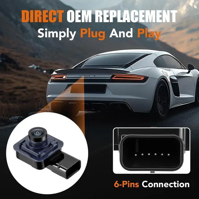 Alt view image 4 of 7 - Rear View Backup Camera Compatible with Ford F150 2015 2016 2017 | Night Vision Wide-angle Park Assist Reverse Camera Plug-and-Play OE# FL3Z-19G490-D, FL3Z19G490D, FL3Z-19G490-B, FL3Z19G490B