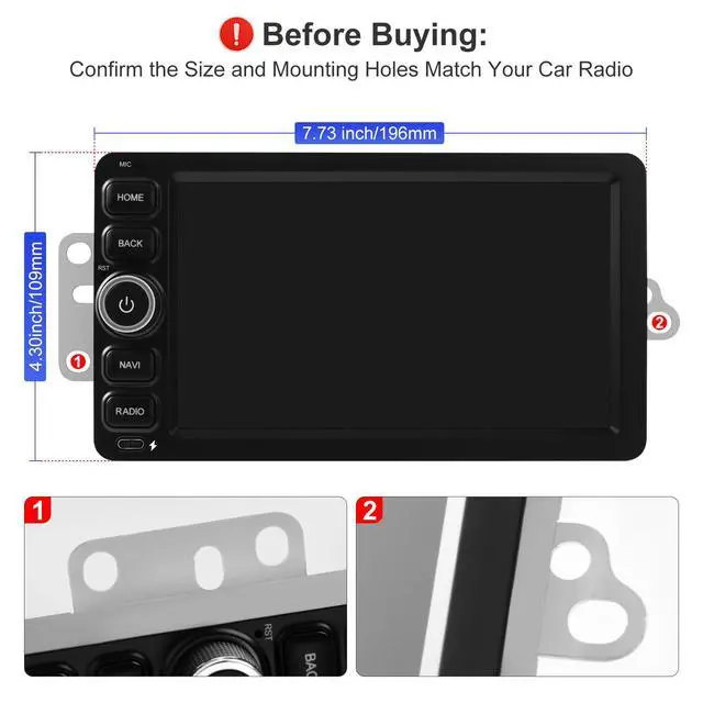 Alt view image 7 of 7 - 7 Inch IPS 2+64GB Touchscreen Android 14 Car Stereo for Chevrolet Silverado Impala Tahoe GMC Sierra Yukon Hummer with CarPlay & Android Auto Car Radio, Support WiFi 6, Bluetooth 5.4, Backup Camera
