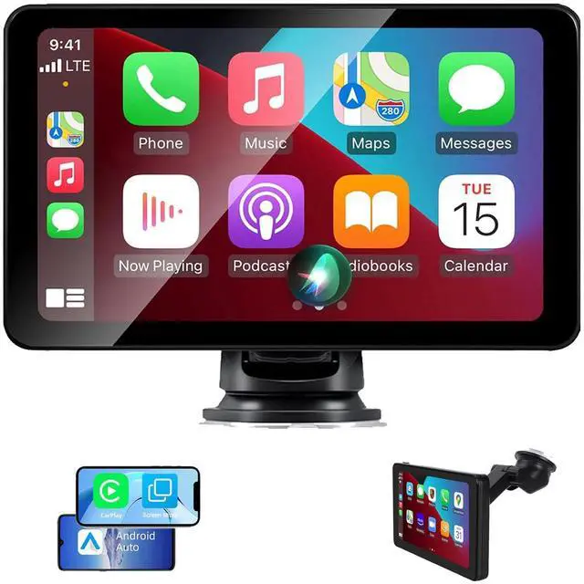 Main image of Apple Carplay Screen for Car, 7" HD Portable Car Stereo Touch Screen for Apple Carplay & Android Auto, Audio Receivers with Voice Control, Mirror Link, Bluetooth, Siri, AirPlay,GPS Navigation