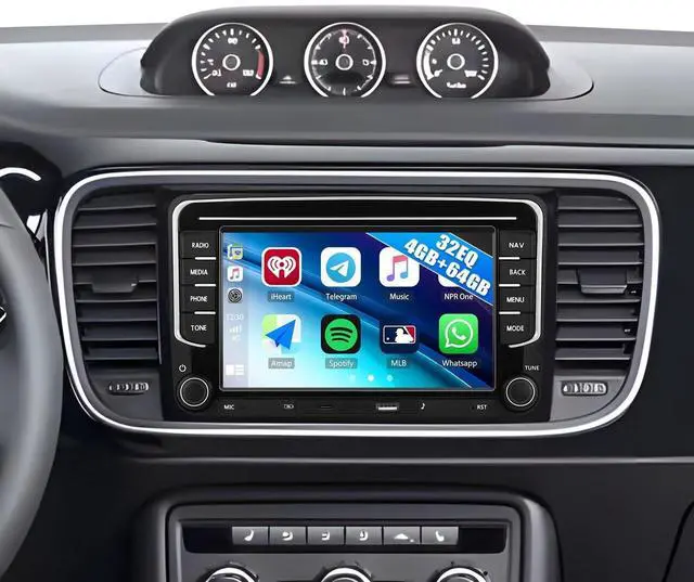 Main image of 4G+64G Car Radio for Volkswagen VW Beetle 2012-2018 with Wireless Carplay Android Auto 7" HD Touch Screen Radio Android 15 Car Stereo with GPS 32EQ Bluetooth 5.0 FM RDS Type-C Backup Camera