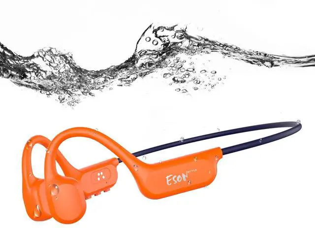 Main image of Swimming Headphones Underwater - IP68 Waterproof | Bone Conduction Headphones Bluetooth 6.0,Bone Conduction Earbuds with 8G MP3 for Swimming Running Cycling Sports (Orange)