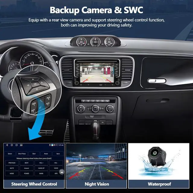 Alt view image 5 of 7 - 4G+64G Car Radio for Volkswagen VW Beetle 2012-2018 with Wireless Carplay Android Auto 7" HD Touch Screen Radio Android 15 Car Stereo with GPS 32EQ Bluetooth 5.0 FM RDS Type-C Backup Camera