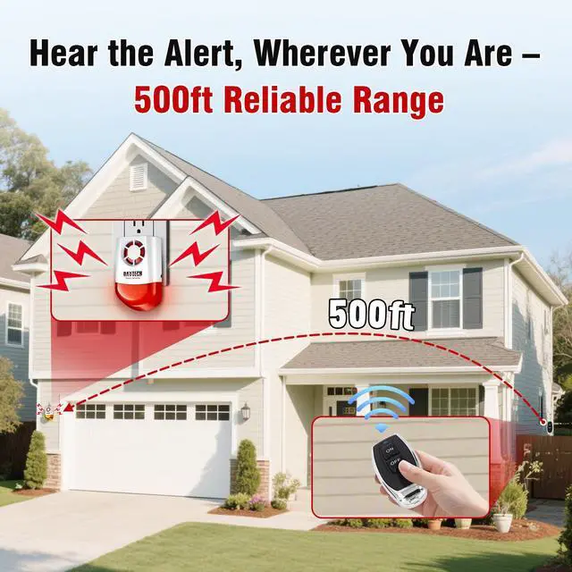 Alt view image 7 of 7 - Panic Button Alarm, Strobe Siren Alarm Home Caring Loud Outdoor | SOS Alert System with 2 Red Flashing Siren and 5 Remotes Panic Button, for Store/Home/Hotel/Jewelry/Shop Security Alarm