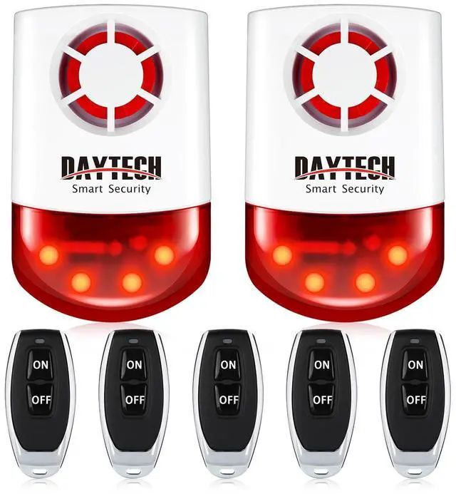 Main image of Panic Button Alarm, Strobe Siren Alarm Home Caring Loud Outdoor | SOS Alert System with 2 Red Flashing Siren and 5 Remotes Panic Button, for Store/Home/Hotel/Jewelry/Shop Security Alarm