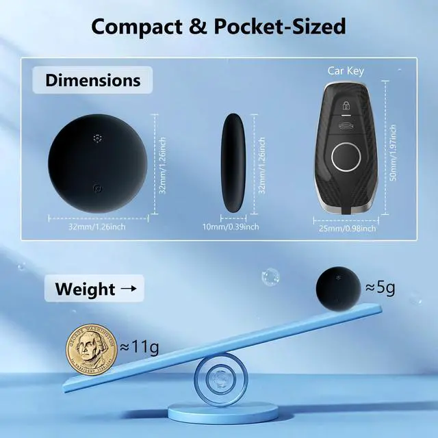 Alt view image 6 of 7 - Mini GPS Tracker for Vehicles No Subscription | Dual System iOS & Android, Magnetic Case & Keychain, Replaceable Battery, Tracking Device for Dogs, Kids, Luggages